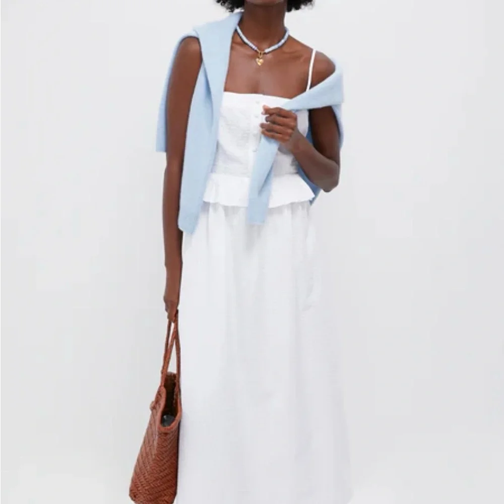 NWT Tuckernuck White Shadow Seersucker Stripe Maddy Dress Sz S - Picture 2 of 9